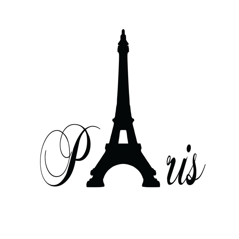 Imprinted Designs Paris with Eiffel Tower Vinyl Wall Decal Sticker Art 3