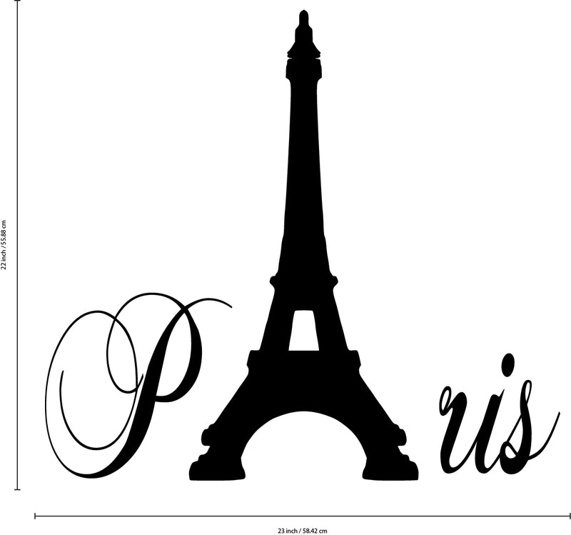 Imprinted Designs Paris with Eiffel Tower Vinyl Wall Decal Sticker Art 4