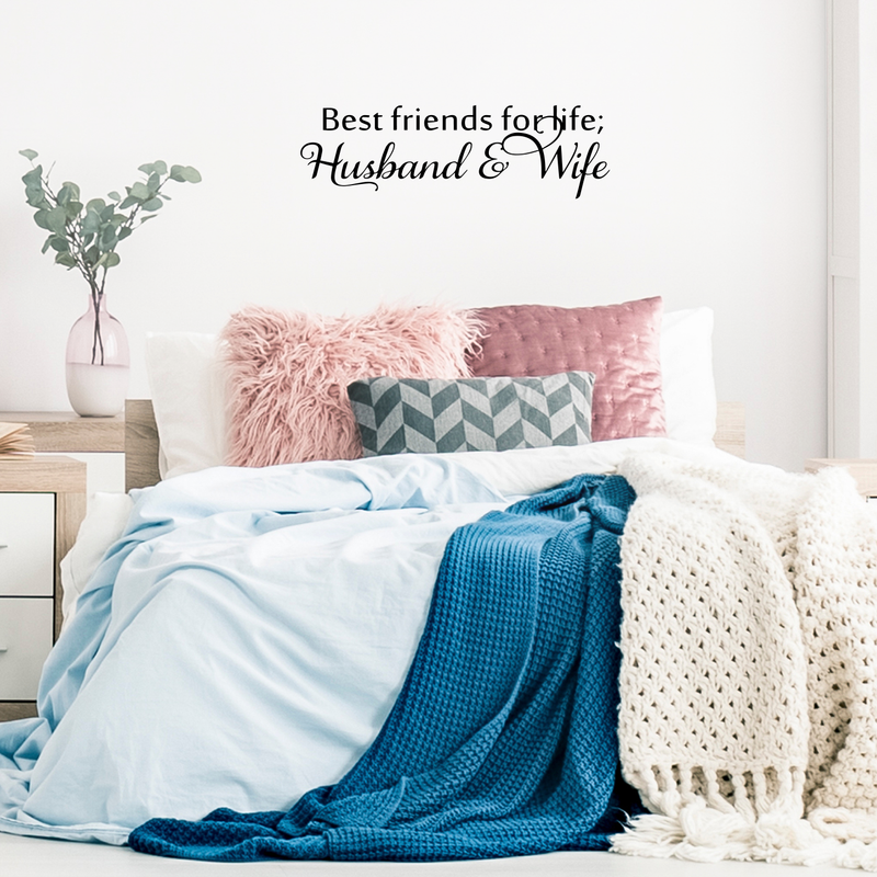 Imprinted Designs Best Friends for Life; Husband and Wife Cute Bedroom Decorative Vinyl Wall Decal Sticker Art 3