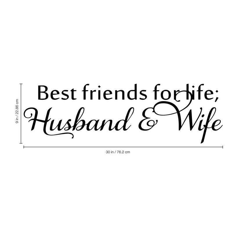 Best Friends For Life Husband and Wife - Wall Art Decal - ecoration Vinyl Sticker - Bedroom Wall Vinyl Decal - Love Quote Vinyl Sticker - Life Quote Vinyl Decal - Removable Vinyl Wall Art 5