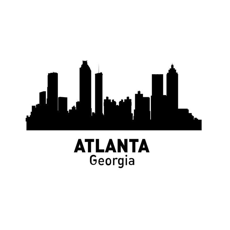 Atlanta City Skyline Small Laptop and Tablet Vinyl Decal Sticker Art 1