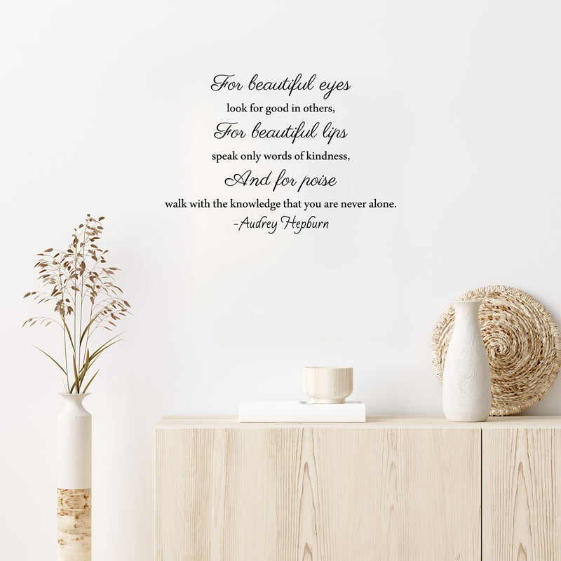 Imprinted Designs Beautiful Eyes. Audrey Hepburn Quote Vinyl Wall Decal Sticker Art 2