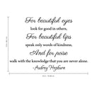 Imprinted Designs Beautiful Eyes. Audrey Hepburn Quote Vinyl Wall Decal Sticker Art 4