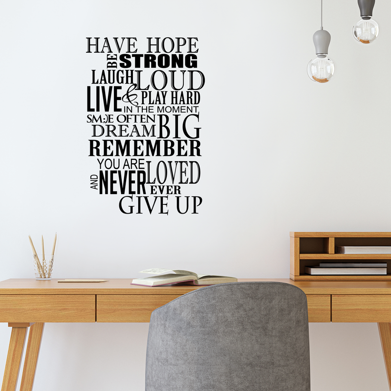 Have Hope; Be Strong... Inspirational and Motivational Quote Vinyl Wall Art Decal - Decoration Vinyl Sticker 3