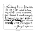 Nothing Lasts Forever... Inspirational Quote Vinyl Wall Art Decal - Decoration Vinyl Sticker - Marilyn Monroe Quote Vinyl Decal - Fashion Quote Vinyl Decal Sticker 4