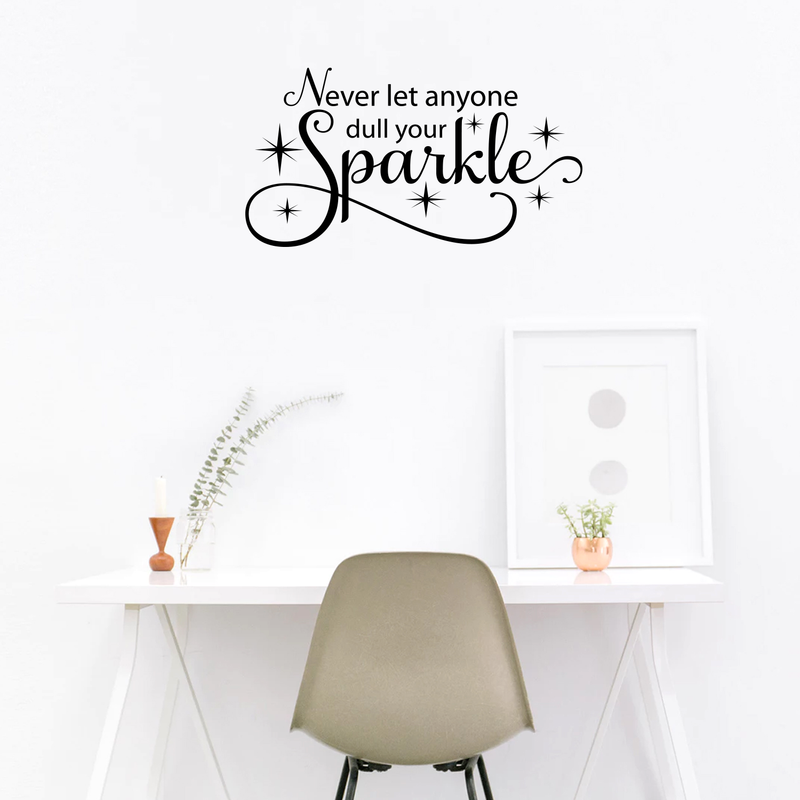 Never let anyone dull your sparkle... Inspirational Quote Vinyl Wall Art Decal -Decoration Vinyl Sticker 2