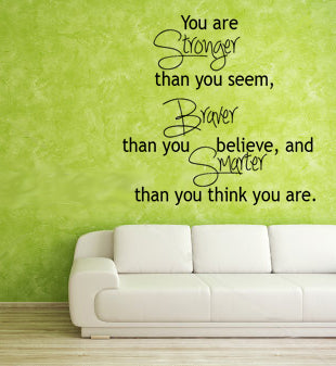 You are stronger than you seem... Inspirational Quote Vinyl Wall Art Decal - Decoration Vinyl Sticker 2