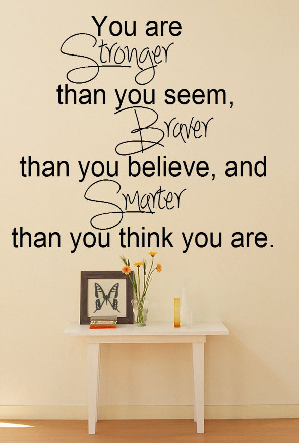 You are stronger than you seem... Inspirational Quote Vinyl Wall Art Decal - Decoration Vinyl Sticker 3