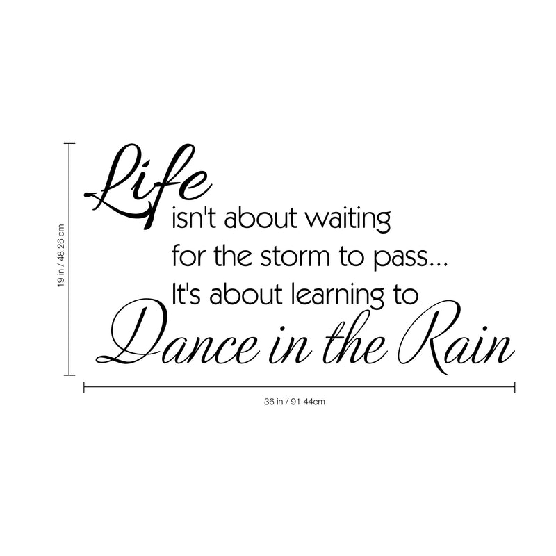 Imprinted Designs Life Isn’t About Waiting for the Storm to Pass.vinyl Wall Decal (Large 19" X 36") 2