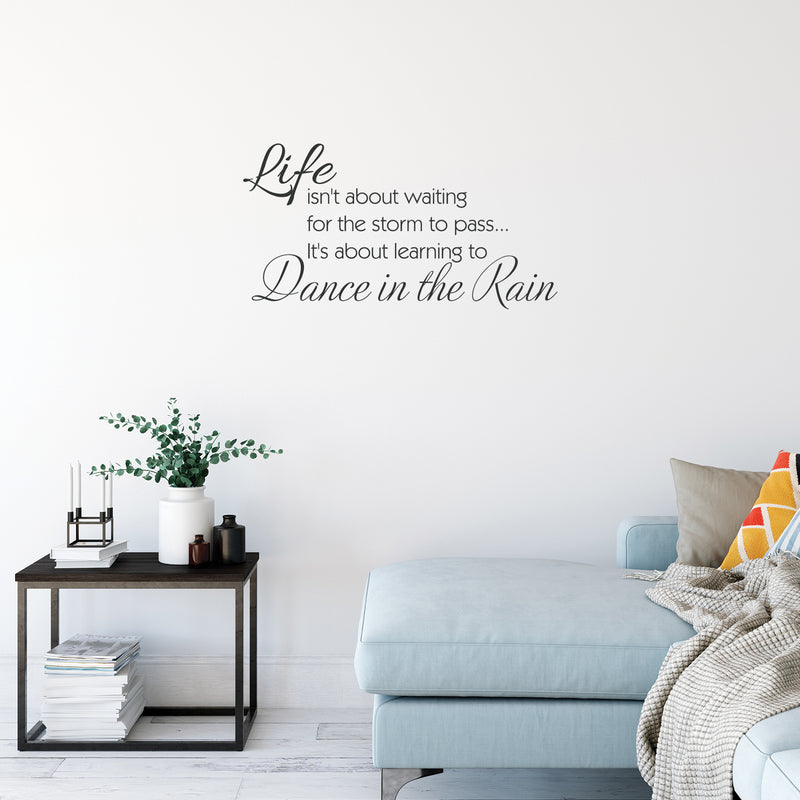 Imprinted Designs Life Isn’t About Waiting for the Storm to Pass.vinyl Wall Decal (Large 19" X 36") 3