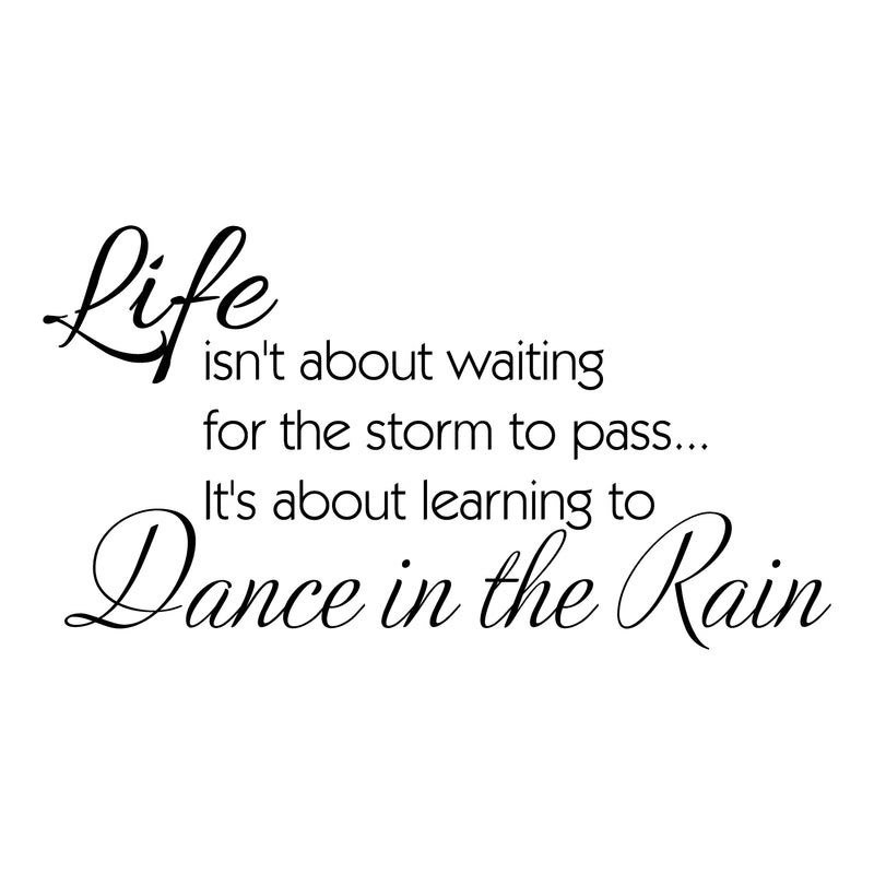 Imprinted Designs Life Isn’t About Waiting for the Storm to Pass.vinyl Wall Decal (Large 19" X 36") 5