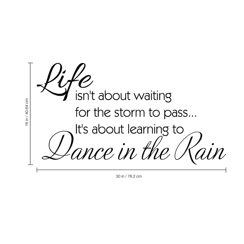 Imprinted Designs Life Isn’t About Waiting for The Storm to Pass. Vinyl Wall Decal (Medium 16" X 30") 2