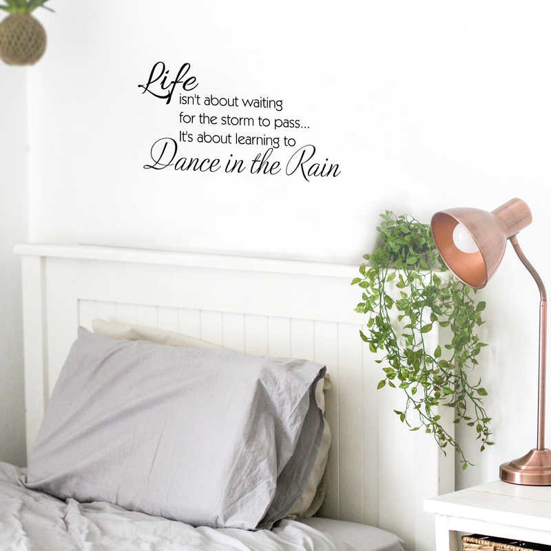 Imprinted Designs Life Isn’t About Waiting for The Storm to Pass. Vinyl Wall Decal (Small 12" X 23") 2