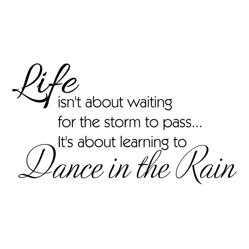 Life Isn't About Waiting For The Storm To Pass - Wall Art Vinyl Decal - Decoration Vinyl Sticker - Motivational Quote Wall Decal - Life Quote Vinyl Decal - Removable Vinyl Decal 1