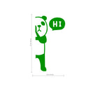 Panda Bear with Hi Quote Wall Art Decal - 1.8" x 3.3" Decoration Vinyl Sticker - Cute Panda Light Switch Vinyl Sticker - Laptop Skin - Kid’s Room Wall Art Decoration (1.8" x 3.3"; Green) 4