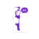 Panda Bear with Hi Quote Wall Art Decal - 1.8" x 3.3" Decoration Vinyl Sticker - Cute Panda Light Switch Vinyl Sticker - Laptop Skin - Kid’s Room Wall Art Decoration (1.8" x 3.3"; Purple) 4