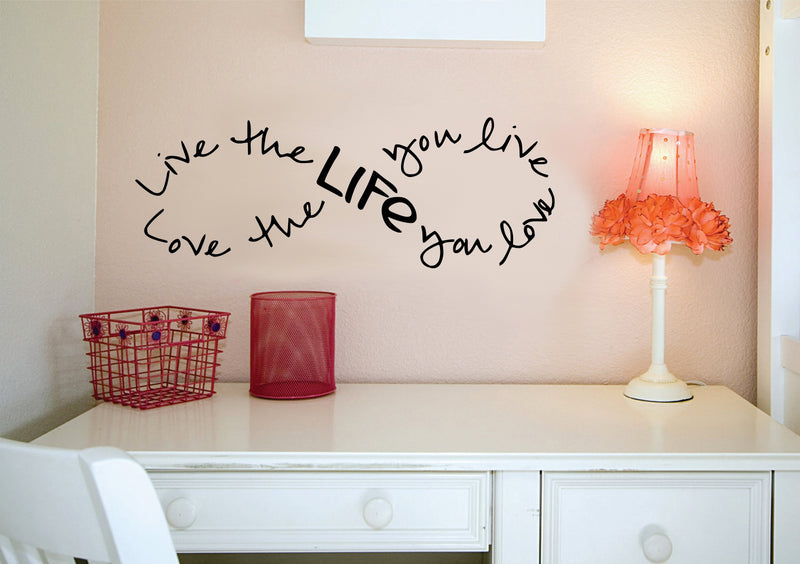 Imprinted Designs Live The Life You Love. Bob Marley Infinity Quote Vinyl Wall Decal Sticker Art (Black; 12" X 36") 1