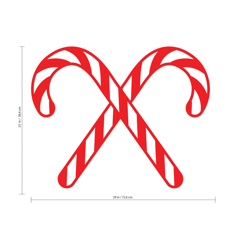 Christmas Candy Cane Vinyl Wall Art Decal - Decoration Vinyl Sticker- Red 2