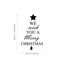 We Wish You A Merry Christmas Vinyl Wall Art Decal - 34.5" x 23.5" Decoration Vinyl Sticker - Green 4