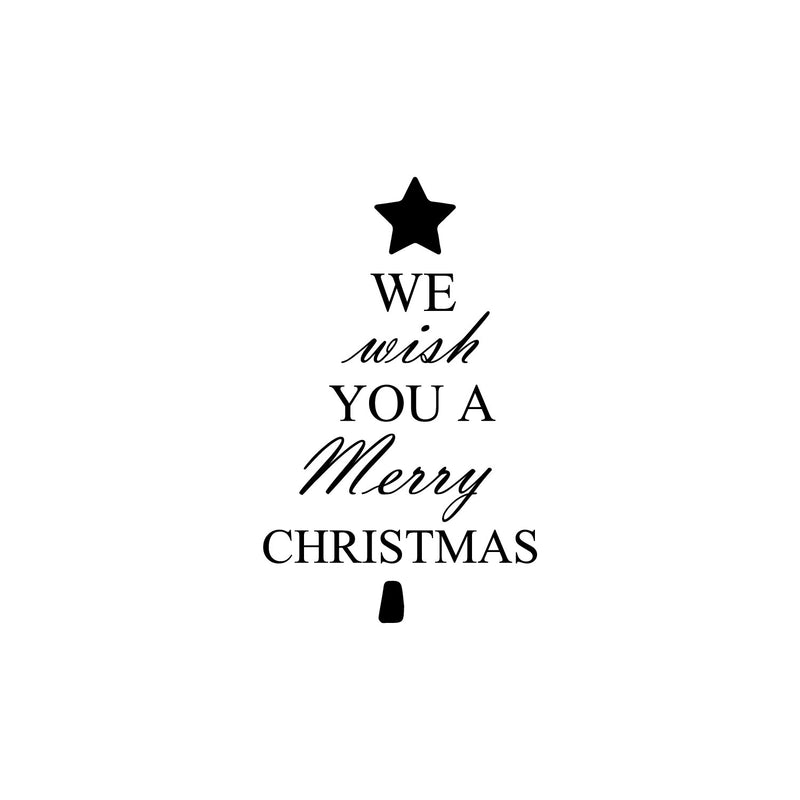 We Wish You A Merry Christmas Vinyl Wall Art Decal - 34.5" x 23.5" Decoration Vinyl Sticker - Green 1