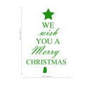 We Wish You A Merry Christmas Vinyl Wall Art Decal - 34.5" x 23.5" Decoration Vinyl Sticker - Green 1