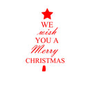 We Wish You A Merry Christmas Vinyl Wall Art Decal - 34.5" x 23.5" Decoration Vinyl Sticker - Red 1