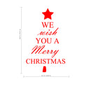 We Wish You A Merry Christmas Vinyl Wall Art Decal - 34.5" x 23.5" Decoration Vinyl Sticker - Red 2