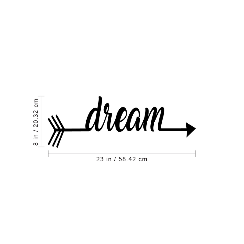 Dream Arrow Living Room and Bedroom Vinyl Wall Art Decal - 6" x 23" Decoration Vinyl Sticker-Black 4