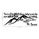 Imprinted Designs You’re Off to Great Places. Dr Seuss Quote Vinyl Wall Decal Sticker Art (Black; 12" X 32") 1