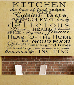 Imprinted Designs Kitchen Words Decorative Vinyl Wall Decal Sticker Art (47" X 60") 3