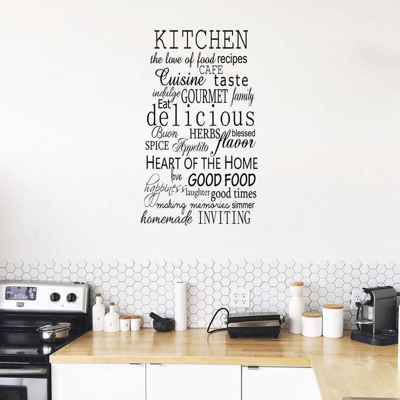 Kitchen Words Lettering - Vinyl Wall Art Decal - Decoration Vinyl Sticker - Kitchen Wall Vinyl Decal - Removable Vinyl Art Decal - Kitchen Quote Vinyl Decal Sticker 3