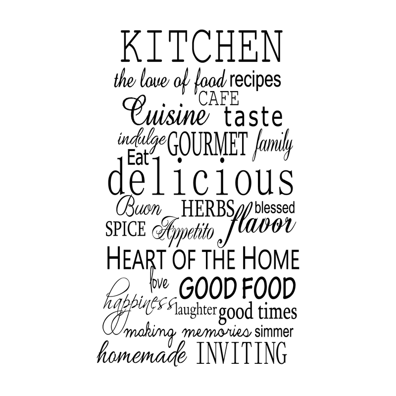 Kitchen Words Lettering - Vinyl Wall Art Decal - Decoration Vinyl Sticker - Kitchen Wall Vinyl Decal - Removable Vinyl Art Decal - Kitchen Quote Vinyl Decal Sticker 2