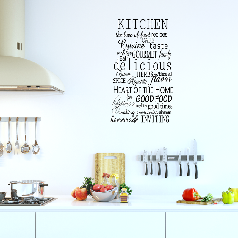 Kitchen Words Lettering - Vinyl Wall Art Decal - Decoration Vinyl Sticker - Kitchen Wall Vinyl Decal - Removable Vinyl Art Decal - Kitchen Quote Vinyl Decal Sticker 1