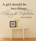 A Girl Should Be Two Things -Coco Chanel Inspirational Quote - Vinyl Decal Sticker Art - Fashion Quote Vinyl Decal - Bedroom Wall Decor - Living Room Wall Decoration Sticker 2