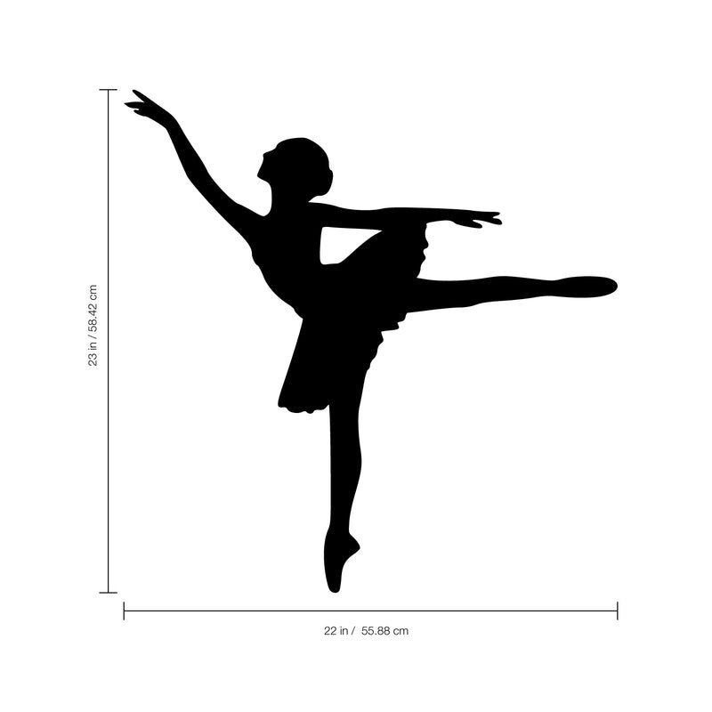 Ballerina Silhouette - Vinyl Wall Decal Sticker Art - Pretty Ballet Dancer Vinyl Decal - Dance Vinyl Decal - Girl's Room Ballet Sticker Decals - Cute Vinyl Decal - Bedroom Wall Vinyl Decor 1