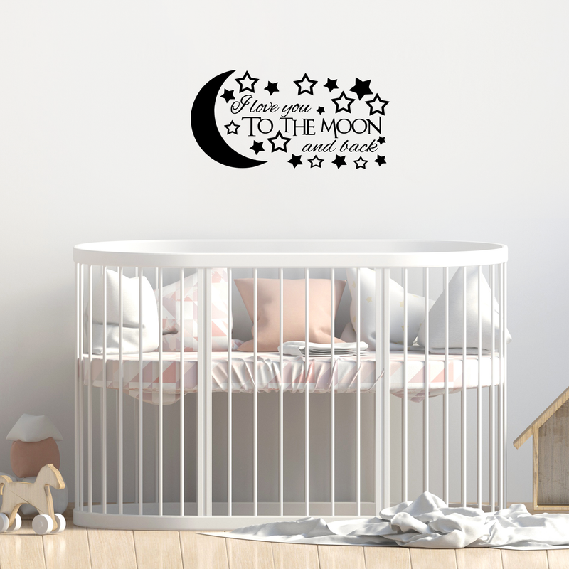 Imprinted Designs I Love You to The Moon and Back Vinyl Wall Decal Sticker Art 2