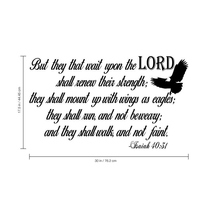 Imprinted Designs Isaiah 40:31 KJV Bible Verse Vinyl Wall Decal Sticker Art 1