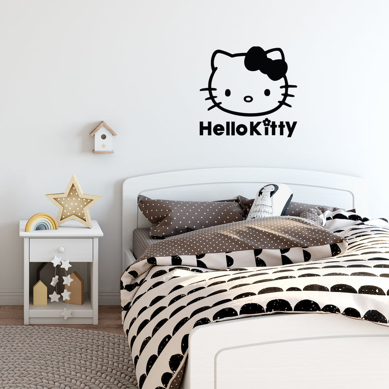 Hello Kitty Inspired Wall Decal Sticker Art Mural - Cute Vinyl Sticker Decal - Cartoon Vinyl Decal 3