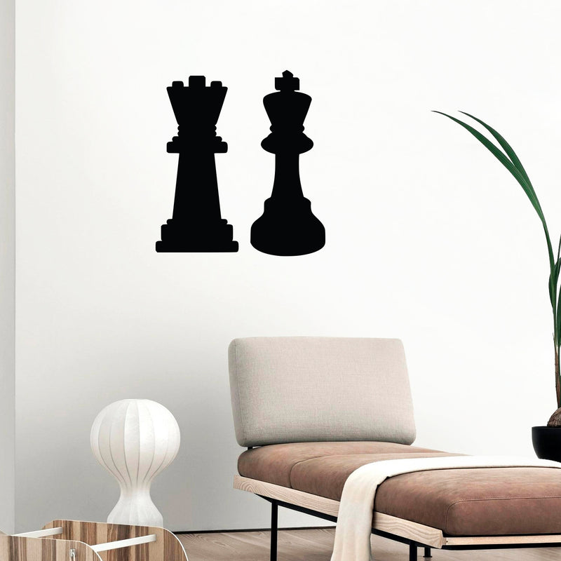 Imprinted Designs King and Queen Chess Set Wall Decal Sticker Art 2