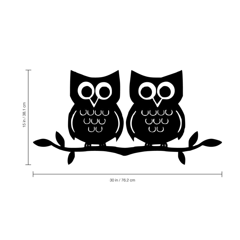 Imprinted Designs Two Owls on a Branch Vinyl Wall Decal Nursery Owl 4