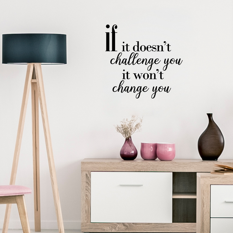 If it doesn't challenge you; it won't change you.. Inspirational Quote Vinyl Wall Art Decal - Decoration Vinyl Sticker 2