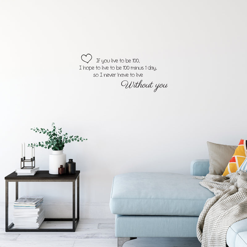 Imprinted Designs Winnie The Pooh. If You Live to Be 100 Vinyl Wall Decal 2