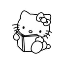 Reading Hello Kitty Inspired Wall Decal Sticker Art Mural - Cute Vinyl Decal Sticker - Girls Vinyl Decal Room Decoration 1