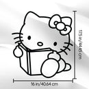 Imprinted Designs Reading Hello Kitty Inspired Wall Decal Sticker Art Mural 4
