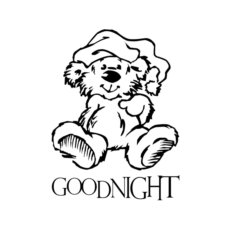 Goodnight Bear Vinyl Wall Decal - Baby Nursery Vinyl Decal Wall Decoration - Kids Room Vinyl Decal Sticker 1