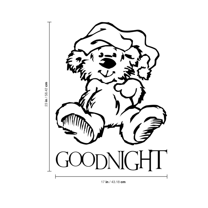 Goodnight Bear Vinyl Wall Decal - Baby Nursery Vinyl Decal Wall Decoration - Kids Room Vinyl Decal Sticker 3