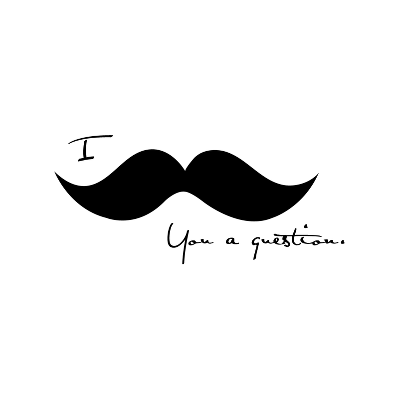 Imprinted Designs I Mustache You a Question Cute and Funny Vinyl Wall Decal Sticker Art 4