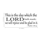 Imprinted Designs Psalm 118:24 Vinyl Wall Decal Sticker Art (17" X 42") 5