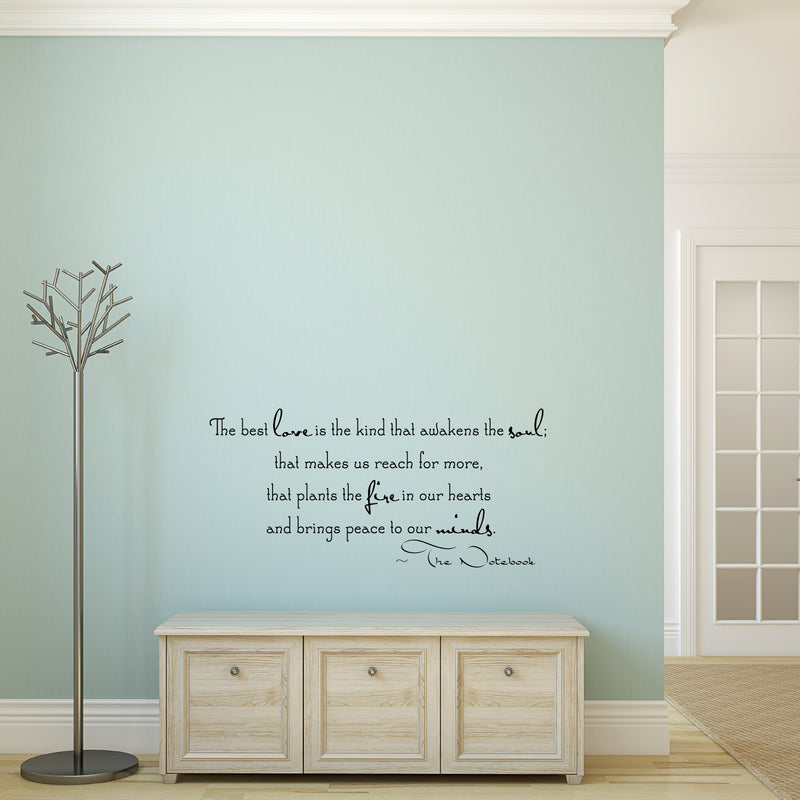 Imprinted Designs The Best Love is The Kind That Awakens The Soul. Notebook Quote Vinyl Wall Decal Sticker Art (36" X 17") 2