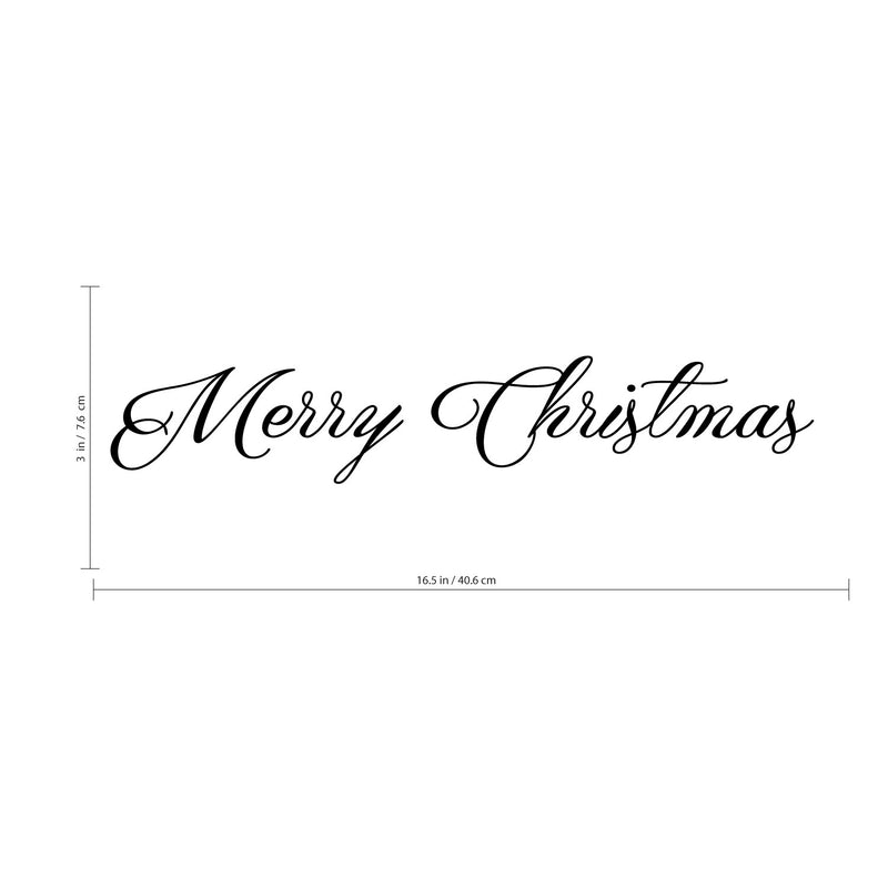 Merry Christmas Front Door Vinyl Wall Art Decal - Holiday Seasonal Decoration Vinyl Sticker - Black 3